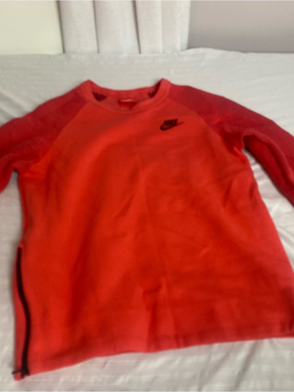 Nike Orange-Red Raglan Crewneck Sweatshirt